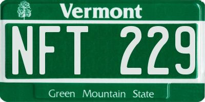 VT license plate NFT229