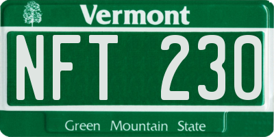 VT license plate NFT230