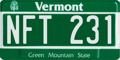 VT license plate NFT231