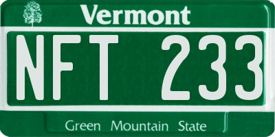 VT license plate NFT233