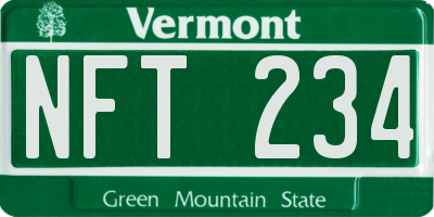 VT license plate NFT234