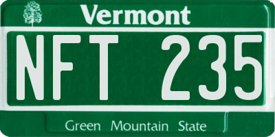 VT license plate NFT235