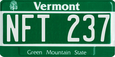 VT license plate NFT237