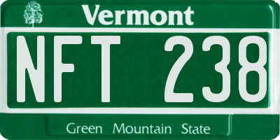 VT license plate NFT238