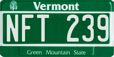 VT license plate NFT239