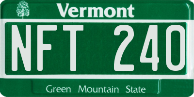 VT license plate NFT240