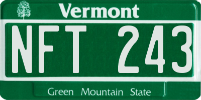 VT license plate NFT243