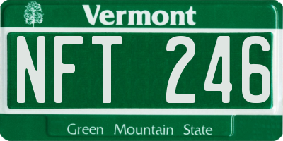 VT license plate NFT246