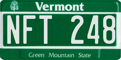 VT license plate NFT248