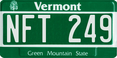 VT license plate NFT249