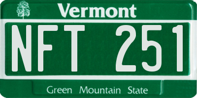 VT license plate NFT251