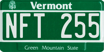 VT license plate NFT255