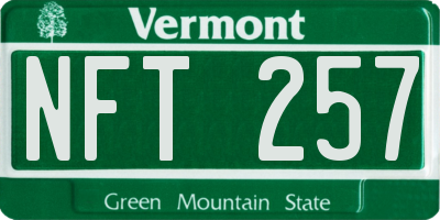 VT license plate NFT257