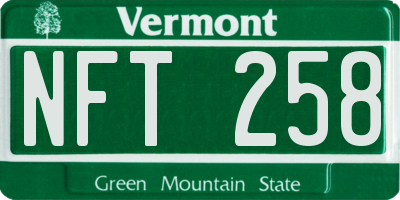 VT license plate NFT258