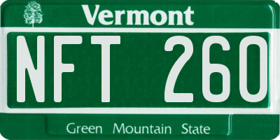 VT license plate NFT260