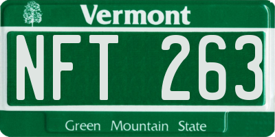 VT license plate NFT263