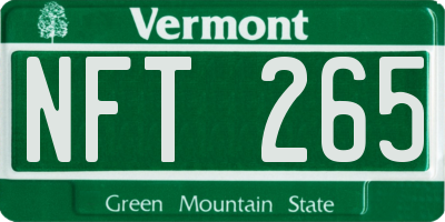 VT license plate NFT265