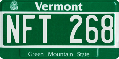 VT license plate NFT268