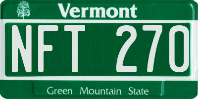 VT license plate NFT270