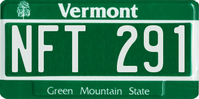 VT license plate NFT291