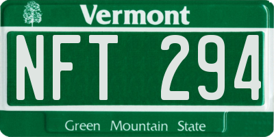 VT license plate NFT294