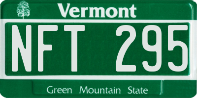 VT license plate NFT295