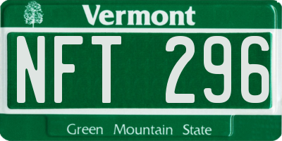 VT license plate NFT296