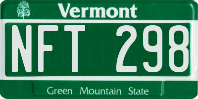 VT license plate NFT298