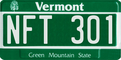 VT license plate NFT301