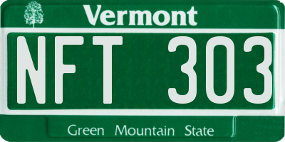VT license plate NFT303