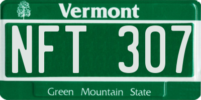 VT license plate NFT307