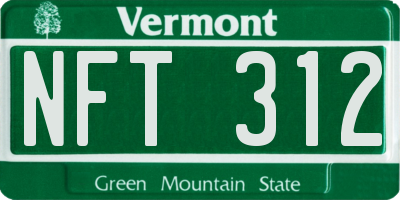 VT license plate NFT312