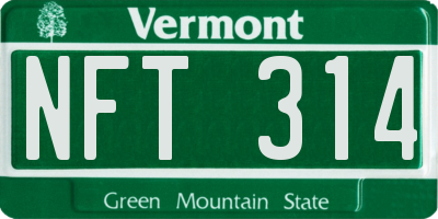 VT license plate NFT314