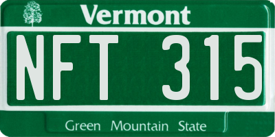 VT license plate NFT315
