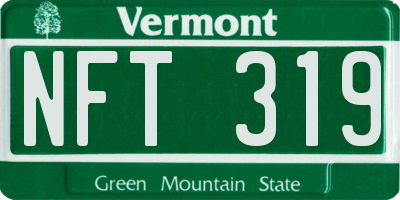 VT license plate NFT319