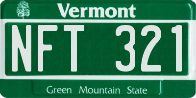 VT license plate NFT321