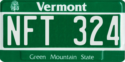 VT license plate NFT324