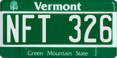 VT license plate NFT326