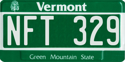 VT license plate NFT329