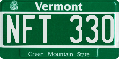 VT license plate NFT330