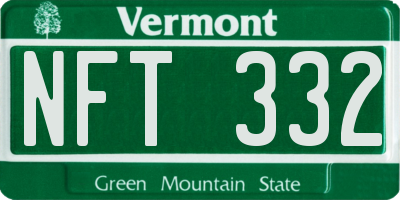 VT license plate NFT332