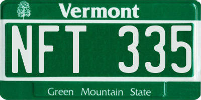 VT license plate NFT335