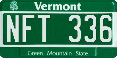 VT license plate NFT336