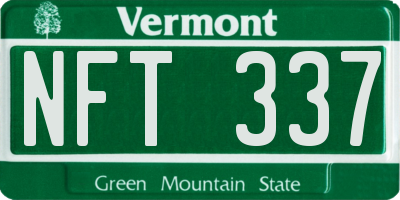 VT license plate NFT337