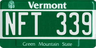 VT license plate NFT339
