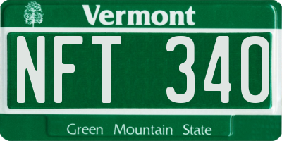 VT license plate NFT340