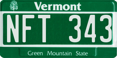 VT license plate NFT343