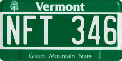 VT license plate NFT346