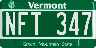 VT license plate NFT347