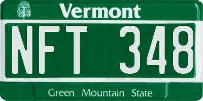 VT license plate NFT348